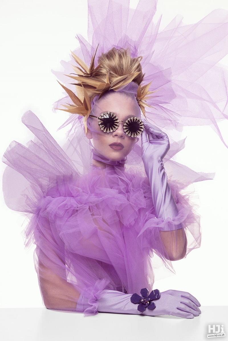 Top knot with highlights